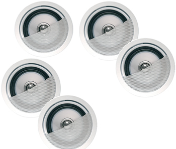 (BUNDLE PACK) 5 x KEF In-Ceiling Ci80.2QR Uni-Q Speakers - White