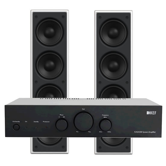 PAIR PACK KEF Ci4100QLb Subwoofer + KASA Amplifier