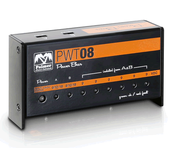Palmer PWT 08 - Universal 9V Pedalboard Power Supply 8 Outputs