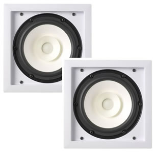 2 x KEF In-Wall Ci130.2FS Speakers - Square - White (PAIR)