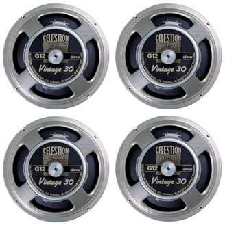 4 x Celestion Vintage 30 Guitar Speakers 8ohm - BUNDLE PACK - Click Image to Close