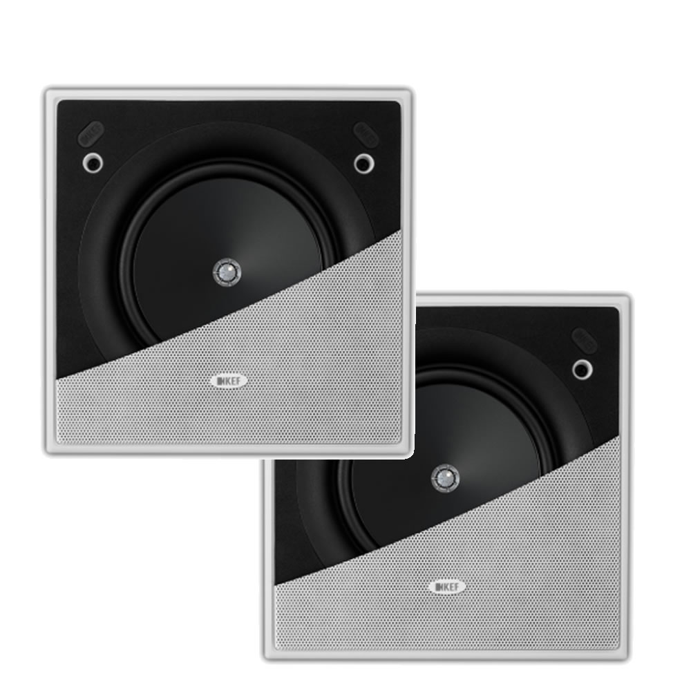 2 X KEF Ci160.2CS speaker SQUARE In Wall or Ceiling Speaker - Click Image to Close