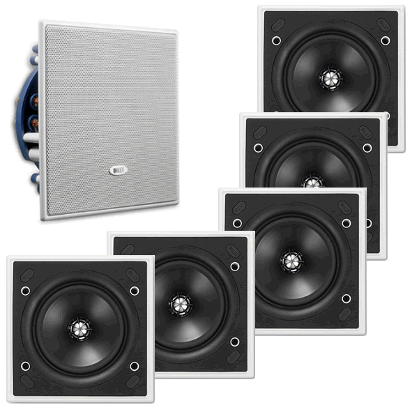 5 x BUNDLE KEF Ci130QS UNI-Q speaker SQUARE In Wall/Ceiling - Click Image to Close