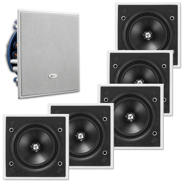 5 x BUNDLE KEF Ci130QS UNI-Q speaker SQUARE In Wall/Ceiling