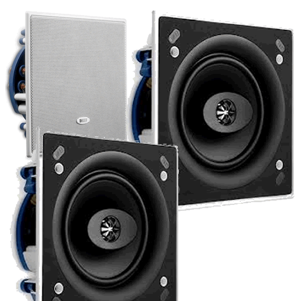 PAIR PACK KEF Ci160CS speaker SQUARE In Wall or Ceiling - Click Image to Close