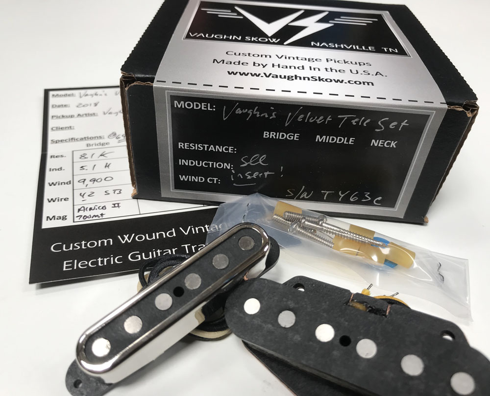 VAUGHN SKOW VELVET CUSTOM TELECASTER OPEN TOP NICKEL PICKUP - Click Image to Close